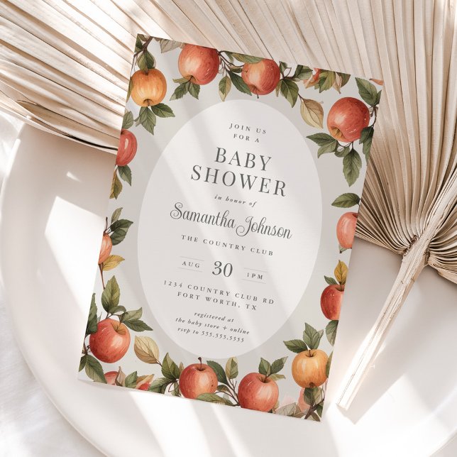 Autumn Vintage Apple Baby Shower Invitation (Creator Uploaded)