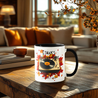 Autumn Vinyl Coffee Mug – Cozy Fall Music Design