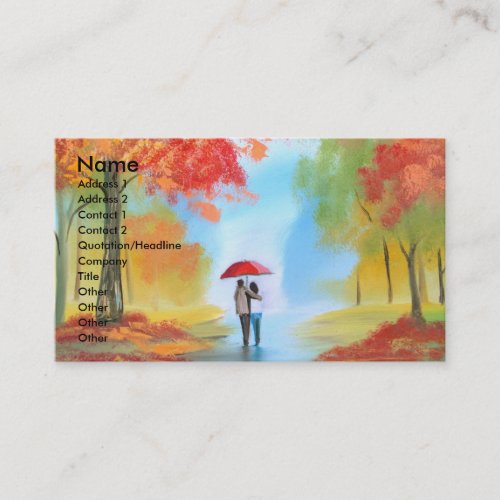 Autumn walk business card templates