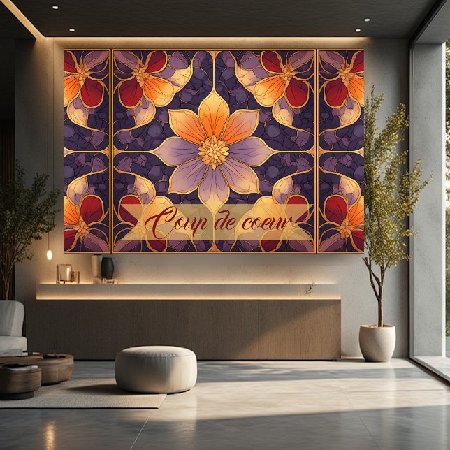Autumn Wall Art Nouveau Botanical Fall Color Print (Coup De Coeur Autumn Riots Fall Colors Art Nouveau)