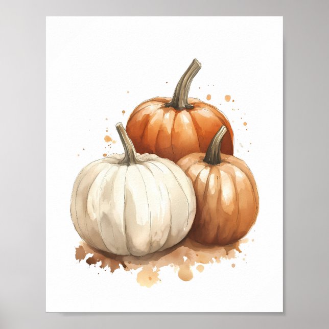 Autumn Wall Art, Pumpkin Fall Decor (Front)