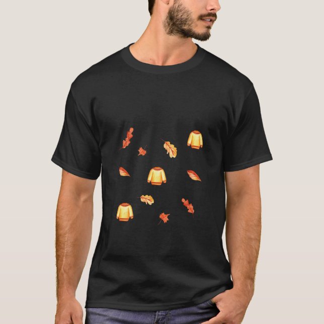 Autumn warm sweater and leaves cozy fall leaves Ov (Front)