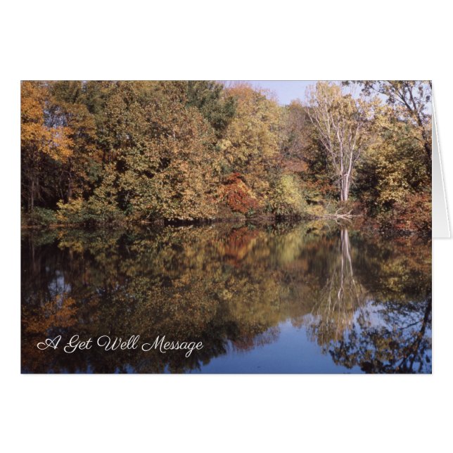 Autumn, Water Reflections Get Well Cards (Front Horizontal)