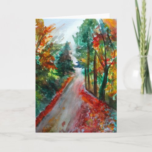 Autumn Watercolor Art Greeting Card