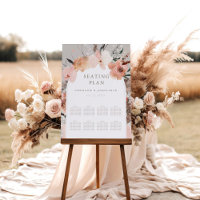 Autumn Watercolor Boho Wedding Seating Plan