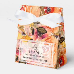 Autumn Watercolor Floral Collage Favor Boxes