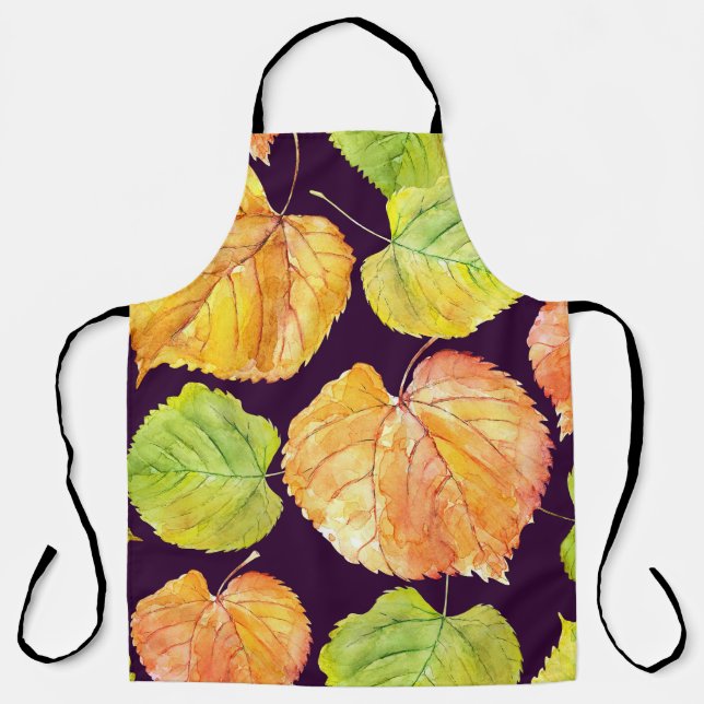 Autumn watercolor florals, seamless pattern. apron (Front)
