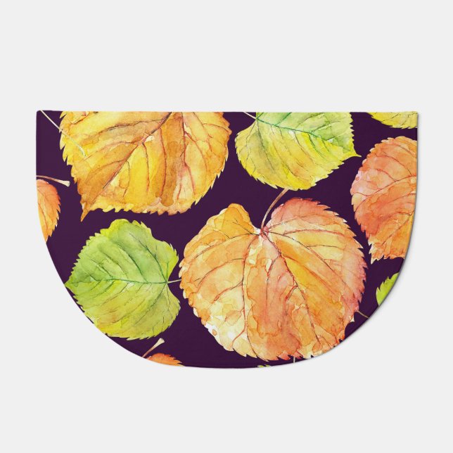 Autumn watercolor florals, seamless pattern. doormat (Front)