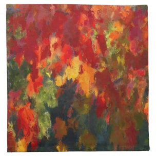 Autumn Watercolor Foliage Cloth Napkin