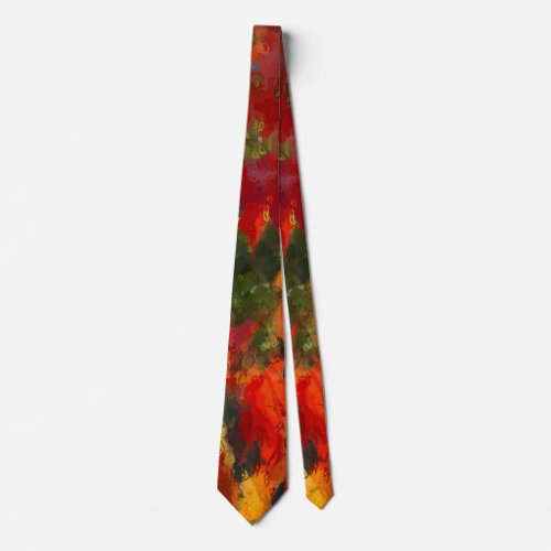 Autumn Watercolor Foliage Neck Tie