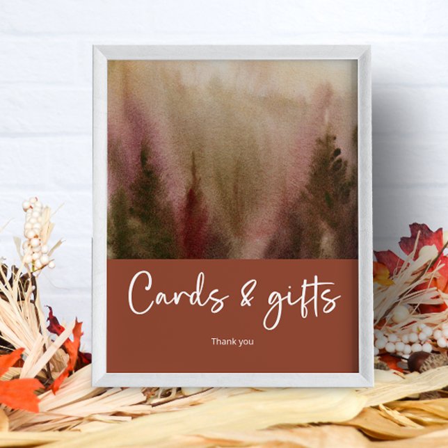 Autumn Watercolor Forest Terracota cards and gifts Poster (Creator Uploaded)