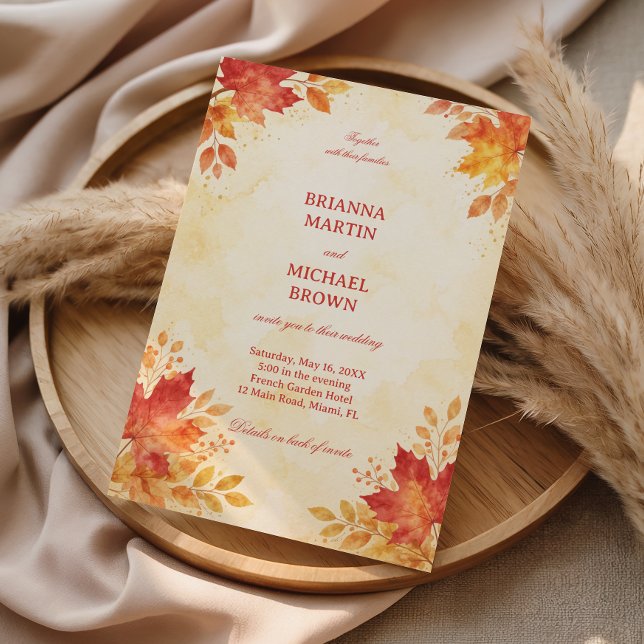 Autumn Watercolor Leaves Warm Invitation (Creator Uploaded)