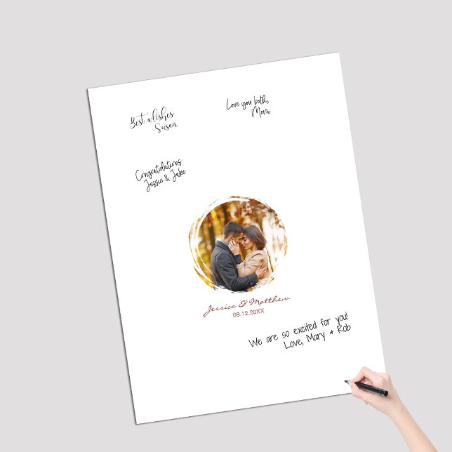 Autumn Watercolor Photo Alternative Guest Book Foam Board (Creator Uploaded)