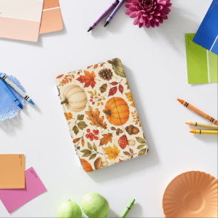 Autumn Watercolor Pumpkins, Fall Leaves & Woodland iPad Mini Cover
