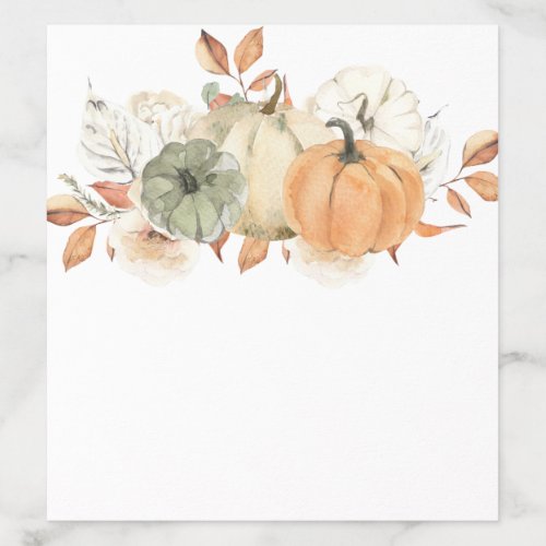 Autumn Watercolor Pumpkins  Flowers Envelope Liner