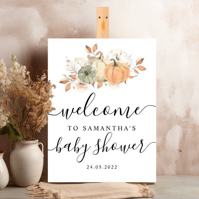 Autumn Watercolor Pumpkins & Flowers Foam Board (Creator Uploaded)