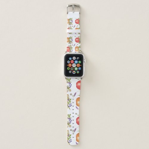 Autumn Watercolor Seamless Composition Apple Watch Band