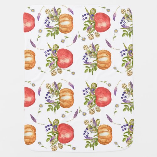 Autumn Watercolor Seamless Composition Baby Blanket