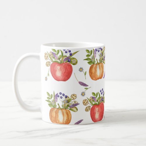 Autumn Watercolor Seamless Composition Coffee Mug