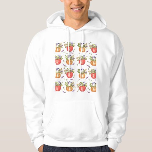 Autumn Watercolor Seamless Composition Hoodie