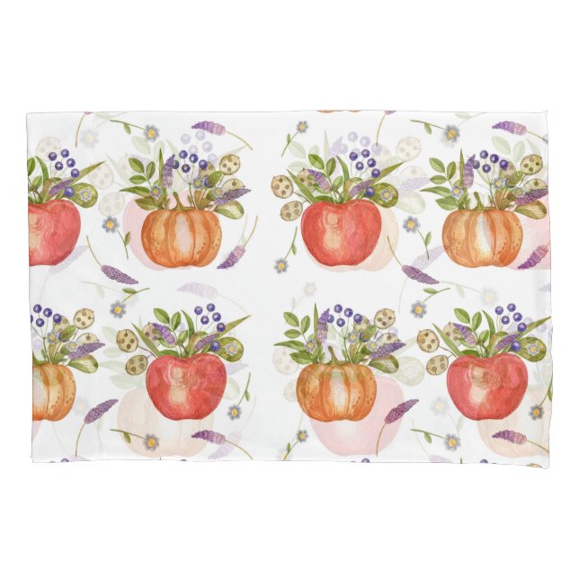Autumn Watercolor, Seamless Composition. Pillow Case (Front)