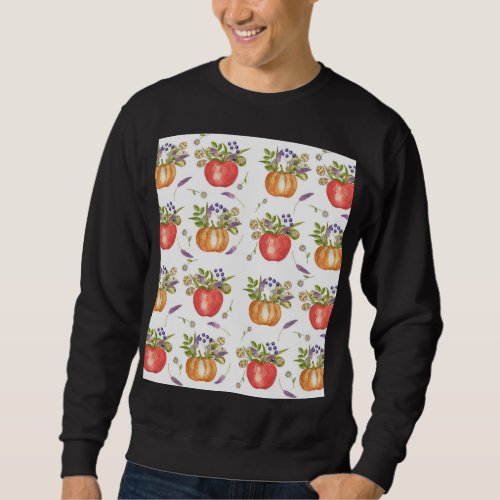 Autumn Watercolor Seamless Composition Sweatshirt