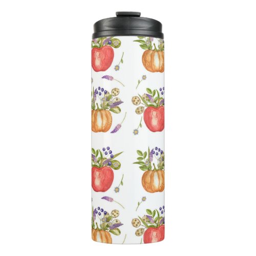 Autumn Watercolor Seamless Composition Thermal Tumbler