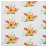 Autumn Watercolor Sunflower Drawing Pattern Fabric