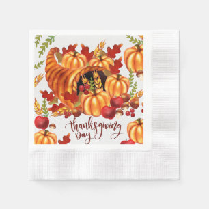 Autumn Watercolor Thanksgiving Day Napkins