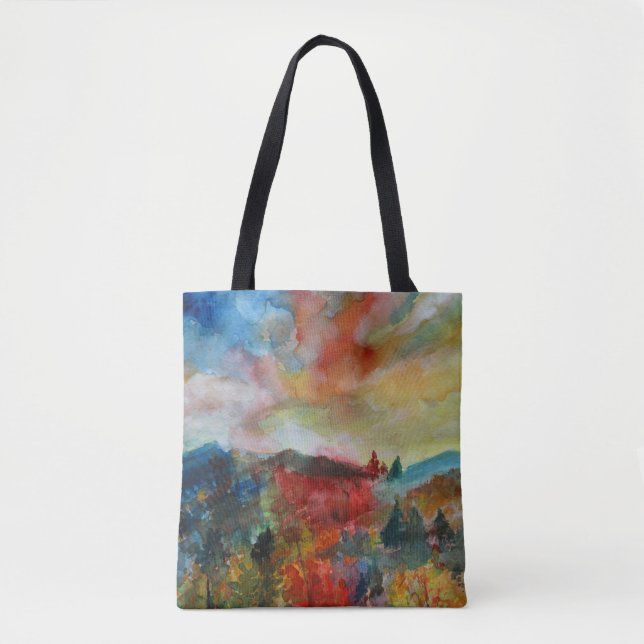 Autumn Watercolor Tote Bag (Front)
