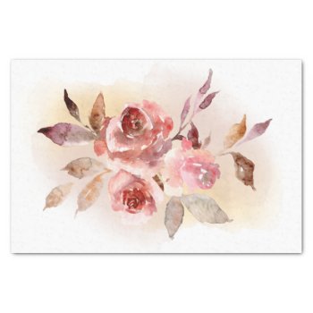 Autumn Watercolorflowers Tissue Paper by amoredesign at Zazzle