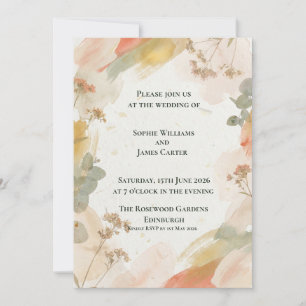 Autumn Watercolour Botanical Wedding Invitation