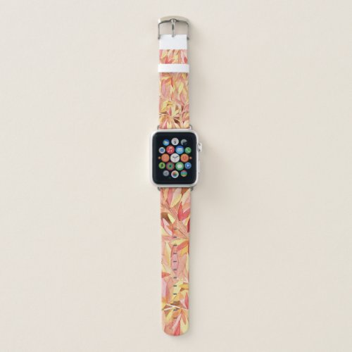 Autumn watercolour leaves apple watch band