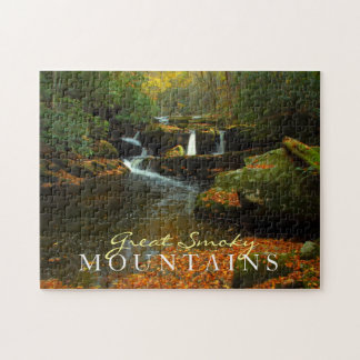 Autumn waterfall - Great Smoky Mountains puzzle