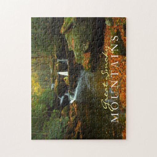 Autumn waterfall - Great Smoky Mountains puzzle | Zazzle