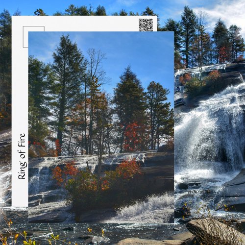 Autumn Waterfall High Falls Photographic NC Postcard