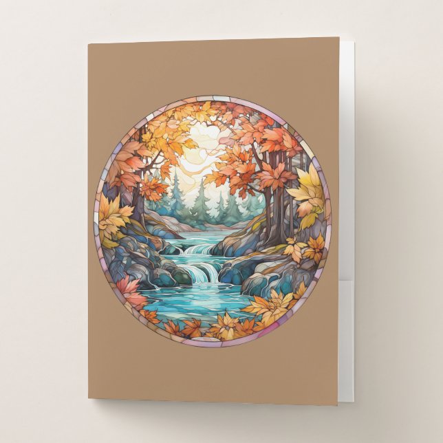 Autumn Waterfall Pocket Folder (Front)