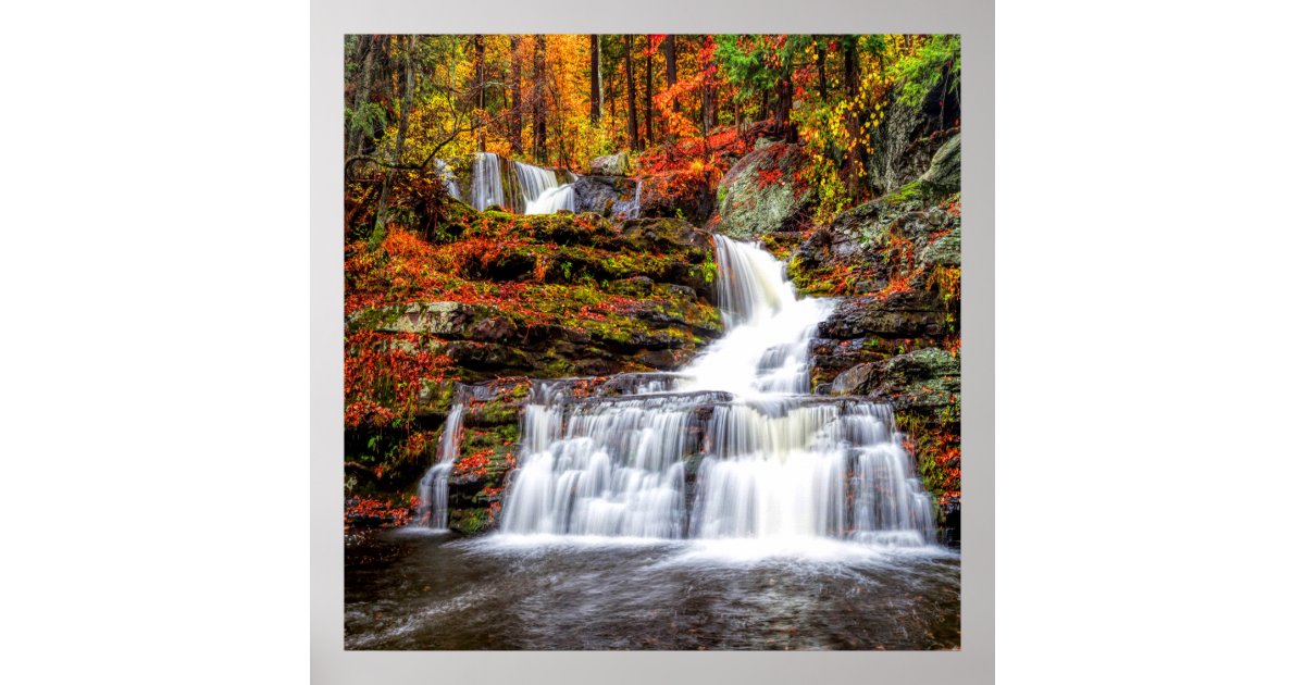 Autumn Waterfall Poster | Zazzle