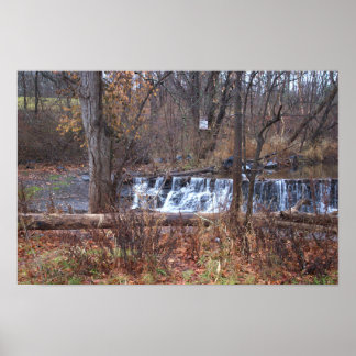 Autumn Waterfall Poster