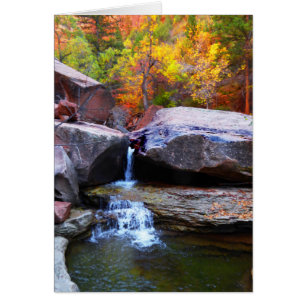 Autumn Waterfall, The Subway Zion NP, Blank Inside