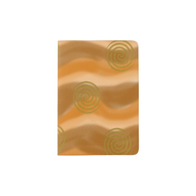 Autumn Wave with Spirals Passport Holder (Front)