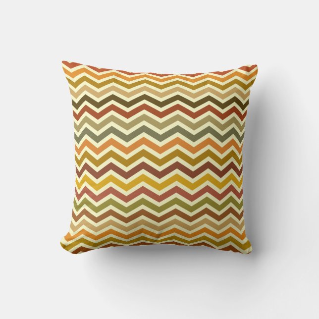 Autumn Waves Chevron Zigzag Pillow (Front)