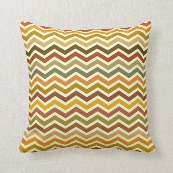 Autumn Waves Chevron Zigzag Pillow by inkbrook at Zazzle