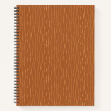 Autumn Wavy Lines Notebook | Brown & Orange