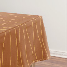 Autumn Wavy Lines Tablecloth | Brown & Orange