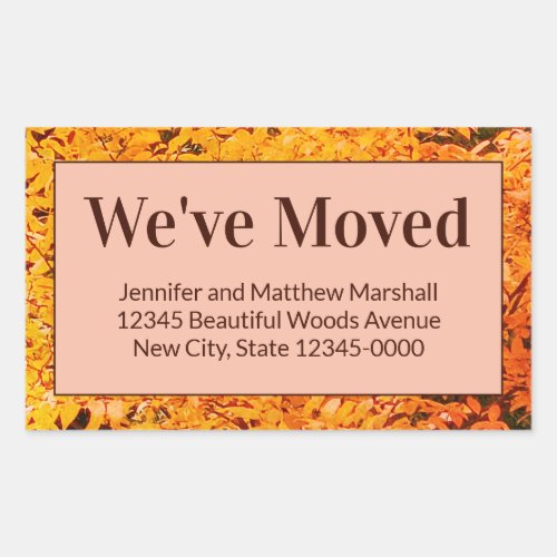 Autumn We Have Moved Moving Announcement Rectangular Sticker