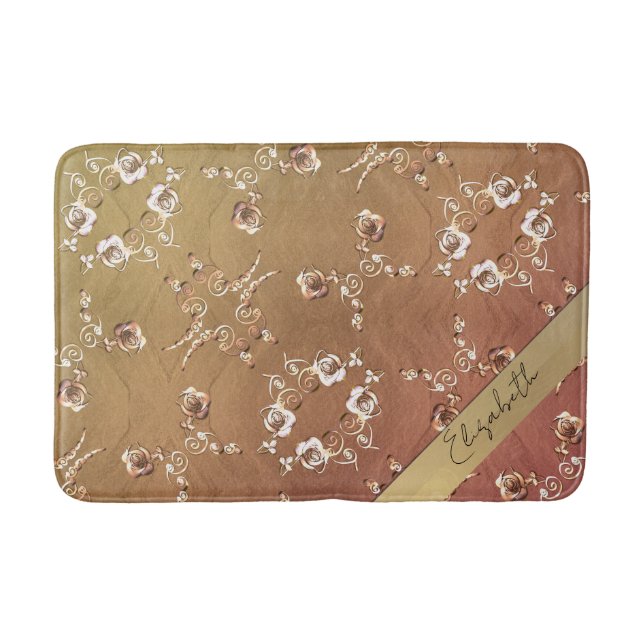 Autumn Weathered Rose  Bath Mat (Front)