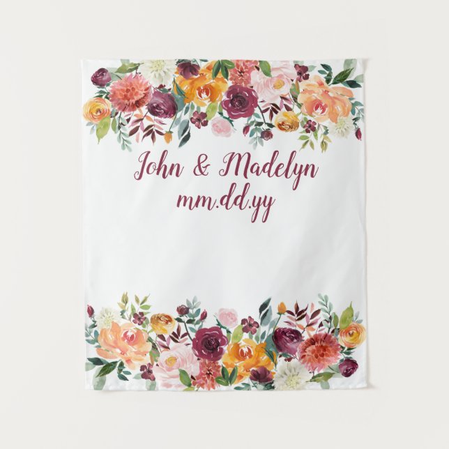 Autumn Wedding Backdrop Fall Reception Photo Booth (Front)