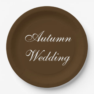 Autumn Wedding Brown Rich Deep Rustic Color Paper Plates