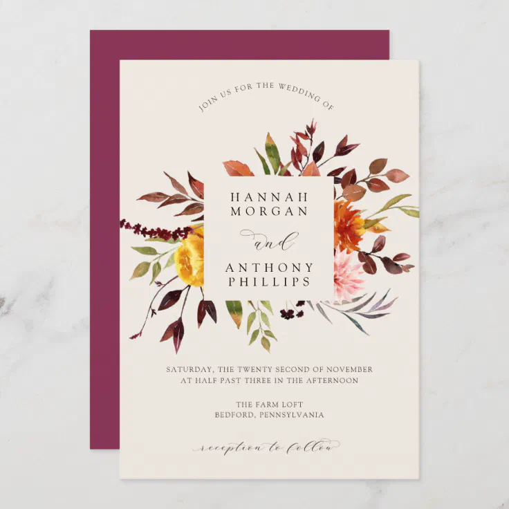 Autumn Wedding invitation